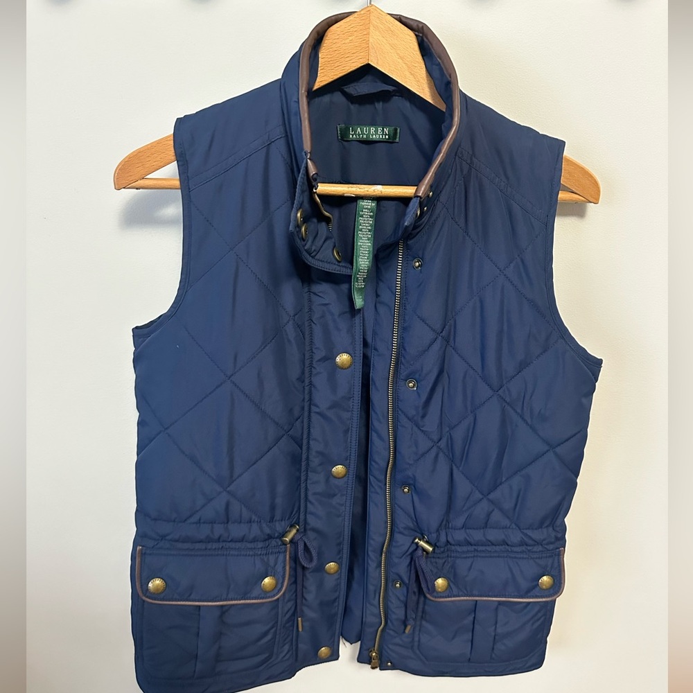 Lauren Ralph Lauren Navy Quilted Vest Small